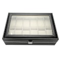 Miniatyrbillede 1 af 8: 12 Rum PU Læder Ur Display Etui Opbevaringsboks Organizer Ur Smykker Display Boks