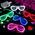20-pack Luminous Party Glasses 5 Colors LED Light Up LED Sunglasses Plastic Flashing Neon Costumes