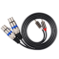 Miniatyrbillede 1 af 8: Dobbelt for RCA han til dobbelt XLR hun lydadapterkabel patchledning dobbelt række PVC-ledning