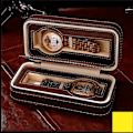 Miniatyrbild 5 av 8: Klockbox Portabel Dragkedja Design Enkel Trendig Klockförvaring Organiserare Klockfodral Brun 2 Fack