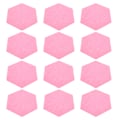 Miniatyrbild 7 av 8: 12 st Ljudabsorptionsskiva Hexagon Självhäftande Akustikpaneler Kilformade Väggar Ljudisolerad Inhägnad Rosa