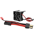 Miniatyrbillede 6 af 8: 540/550 Motor Køleventilator Radiator med Stikkabel Passer til Traxxas RC Bilmodel Sort