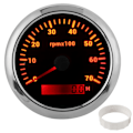 Miniatyrbillede 1 af 8: 85 mm omdrejningstæller 0-7000 o/min justerbar 7 farve baggrundsbelysning til bilbådsmotor 9-32V DCBlack