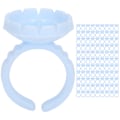 Miniatyrbild 1 av 8: 100 st Engångs Ögonfranslim Ring Kopp Ögonfransförlängning Limhållare Tillbehör Blå