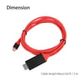 Miniatyrbillede 10 af 11: Type-C til HDMI-kabel, HDTV-kabel, Type-C til HDMI (rød)