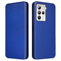 För HTC U23 Pro 5G Telefonställfodral Kolfibertextur Läderfodral med Kortplats -XN Blue