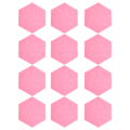 Miniatyrbild 3 av 8: 12 st Ljudabsorptionsskiva Hexagon Självhäftande Akustikpaneler Kilformade Väggar Ljudisolerad Inhägnad Rosa