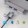 Miniatyrbild 2 av 4: USB HUB Typ C 3 Port USB3.0 5Gbps Dataöverföring Typ-C USB-C Multi Splitter OTG-adapter för PC Bärbar Dator