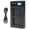 Miniatyrbillede 1 af 8: Bærbar Kamera Batterioplader til NB‑6L USB Kamera Dobbelt Oplader med LCD Display