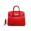 Miniatyrbild 1 av 6: Snygg Röd Ko-Läder Handväska 35cm Lychee Textur Elegant Design Lychee pattern platinum bag red 35cm