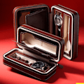 Miniatyrbild 6 av 8: Klockbox Portabel Dragkedja Design Enkel Trendig Klockförvaring Organiserare Klockfodral Brun 2 Fack