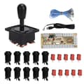 Arkadespel DIY-kit Joysticktillbehör med USB-kodarkortadapter för PC-spel Svart