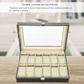 Miniatyrbillede 8 af 8: 12 Rum PU Læder Ur Display Etui Opbevaringsboks Organizer Ur Smykker Display Boks