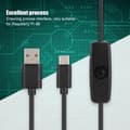 Pikkukuva 8 / 8: 3 KPL 5V3A TypeC -liitäntäinen virtalähde virtajohto kytkimellä Raspberry Pi 4B:lle