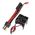 Miniatyrbillede 7 af 8: 540/550 Motor Køleventilator Radiator med Stikkabel Passer til Traxxas RC Bilmodel Sort