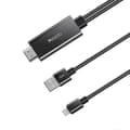 Miniatyrbillede 1 af 5: Type A YESIDO HM04 1.8m Lightning til HDMI 1080P HD Video Adapterkabel med USB-strømkabel