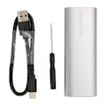 Miniatyrbild 1 av 8: M.2 SATA SSD-kapsling USB C 3.1 10Gbps UASP Trim Aluminiumlegering Typ C SSD-kapsling för 2280 2260 2242 2230 Storlek NVME-protokoll Silverfärg