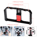 Miniatyrbillede 8 af 8: Smartphone Video Rig 3 Hot Shoe Mounts Filmmaking Case Stabilizer Ramme Stand