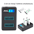 Miniatyrbillede 7 af 8: Bærbar Rejse Udendørs USB Opladning LCD Dobbelt Slots Oplader til NP-BX1 Batteri Sort