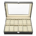 Miniatyrbillede 5 af 8: 12 Rum PU Læder Ur Display Etui Opbevaringsboks Organizer Ur Smykker Display Boks