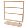 Miniatyrbillede 5 af 8: Øreringe Organizer Stand Log Farve Træ Øreringe Smykkeholder Opbevaringsdisplay Stand til Hængende Øreringe 3 Lag