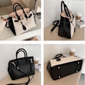 Miniatyrbillede 4 af 5: Stilful Sort Tote Taske til Kvinder Rummelig Design med Elegante Sølvdetaljer Black