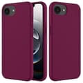 Kompatibelt iPhone 16e-fodral, droppsäkert flytande silikon, mjukt foder, baksida, telefonskydd WineRed