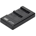 Miniatyrbillede 3 af 8: Batterioplader i plast med LCD-display, dobbelt kameraopladning til NP-FV100