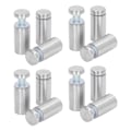 Miniatyrbillede 6 af 8: 12 stk. afstandsskruer rustfrit stål vægskilt reklame hardware søm til akryl 19x40mm