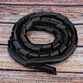 Miniatyrbillede 4 af 8: 2-pakke Wire Protector Spiral PP Wire Kabelbeskyttelse Tilbehør Wire Sleeve Sort 25mm