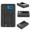 Miniatyrbillede 5 af 8: NP-45/ Li-40B Kamera Batteri Enkelt Oplader USB Opladning med LCD Skærm Sort