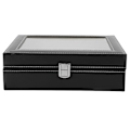 Miniatyrbillede 1 af 8: Bærbar PU læder ur taske 10 rum smykke display etui opbevaringsholder