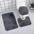 Badeværelsesgulvmåtter Sæt 3-delt skridsikker toiletmåtte Husholdning Gray