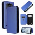 Flipcover med kulfiberstruktur og kortplads til robuste smartphones Blue