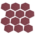 Miniatyrbild 7 av 8: 12 st Ljudabsorptionsskiva Hex Självhäftande Akustikpaneler Kilformade Väggar Ljudisolerad Inhägnad Mörkröd