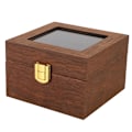 Miniatyrbillede 4 af 8: Træ Urkasse 2 Slots Clamshell Ur Opbevaringsboks Organizer Sort Valnød Farve