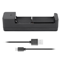 Miniatyrbillede 2 af 8: Sort PC Universal Single Slot USB Batterioplader Adapter LED Intelligent Opladning til Li Ion Celle 18650 26650 14500