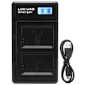 Miniatyrbillede 2 af 8: LCD-skærm Lithium Batteri Dobbelt Oplader USB Opladningsbase til NPFW50