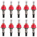 10-pack flödesmätare för golvvärme, justerbar flödesregulator med visuell övervakning för 1/2-tums värmegrenrör Red
