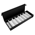 Miniatyrbillede 3 af 8: 8 rum Bærbar Brille Etui Rejse Solbrille Opbevaringsetui Organizer Sort