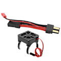 Miniatyrbillede 3 af 8: 540/550 Motor Køleventilator Radiator med Stikkabel Passer til Traxxas RC Bilmodel Sort