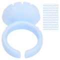 Miniatyrbild 4 av 8: 100 st Engångs Ögonfranslim Ring Kopp Ögonfransförlängning Limhållare Tillbehör Blå