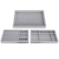 Miniatyrbillede 2 af 8: 3 stk. Professionel smykke bakke stabelbar ørering halskæde ring display bakke organizer