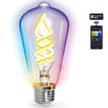 Aigostar ST64 E27 4.9W RGBW Smart Bluetooth Mesh-lampa, spiralfilament med gradientglas