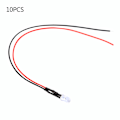 Miniatyrbillede 1 af 8: 10 stk. 12V 5mm LED-lysdiode med ledning, flerfarvet LED-lyskabel 20 cm 0,06W (Pink)