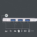 Miniatyrbillede 4 af 4: 1 stk. HUB dockingstation computer tablet aluminiumslegering