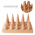 Miniatyrbillede 8 af 8: Træ 15 Fingre Display Ring Holder Showcase Stand Smykker Ringe Organizer