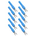Miniatyrbillede 3 af 8: 10 stk. 4 mm Gaffel Spade Ledningsstik U Type Elektrisk Krympe Terminal til Test Multimeter Blå