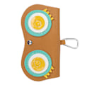 Miniatyrbillede 4 af 8: Solbrilleetui Dizzy Eyes Mønster Snaplukning Bedre Beskyttelse Ridsefast Brilleetui til Hjem Rejse Brun