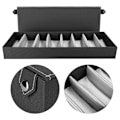 Miniatyrbillede 7 af 8: 8 rum Bærbar Brille Etui Rejse Solbrille Opbevaringsetui Organizer Sort
